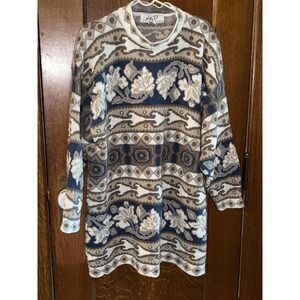 Vtg Plus 26 28  Southwestern Western Acrylic Tunic‎ Sweater Kathryn Deene